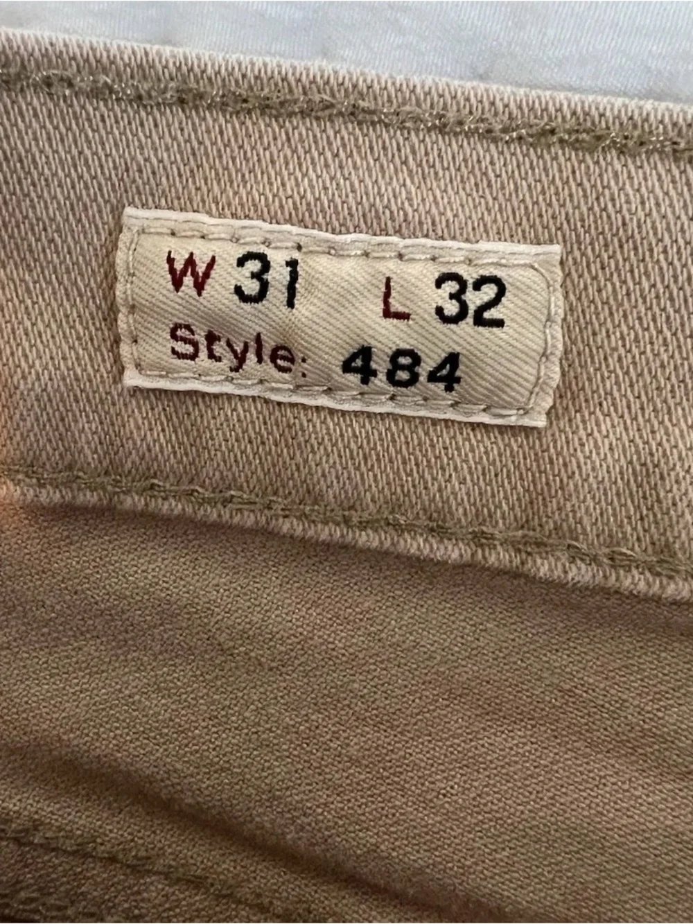 J.Crew Jeans 31x32 Mens 484 Stretch Slim Taper Khaki Tan Brown Straw Denim Y2K
